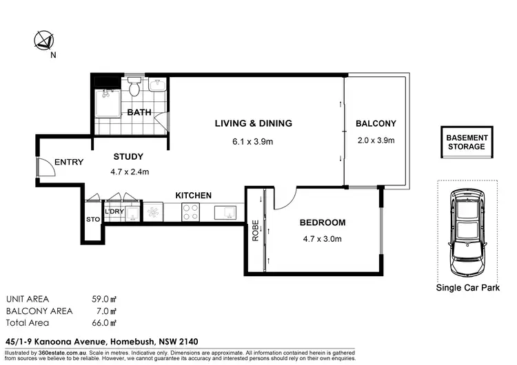 Floorplan of Homely apartment listing, 45/1-9 Kanoona Avenue, Homebush NSW 2140