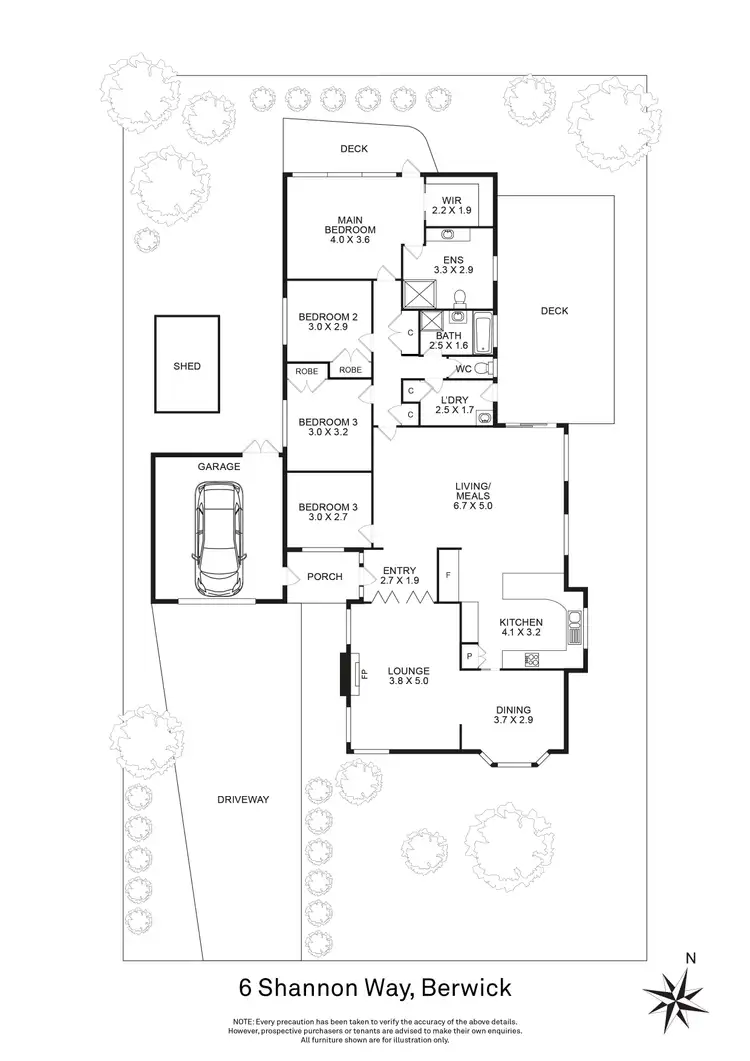 Floorplan of Homely house listing, 6 Shannon Way, Berwick VIC 3806