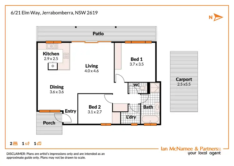 Floorplan of Homely townhouse listing, 6/21 Elm Way, Jerrabomberra NSW 2619