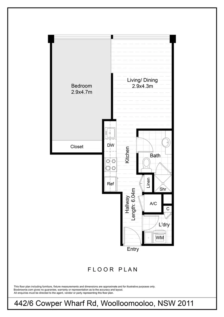 Floorplan of Homely apartment listing, 442/6 Cowper Wharf Roadway, Woolloomooloo NSW 2011