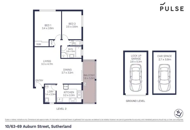 Floorplan of Homely unit listing, 10/63 Auburn Street, Sutherland NSW 2232