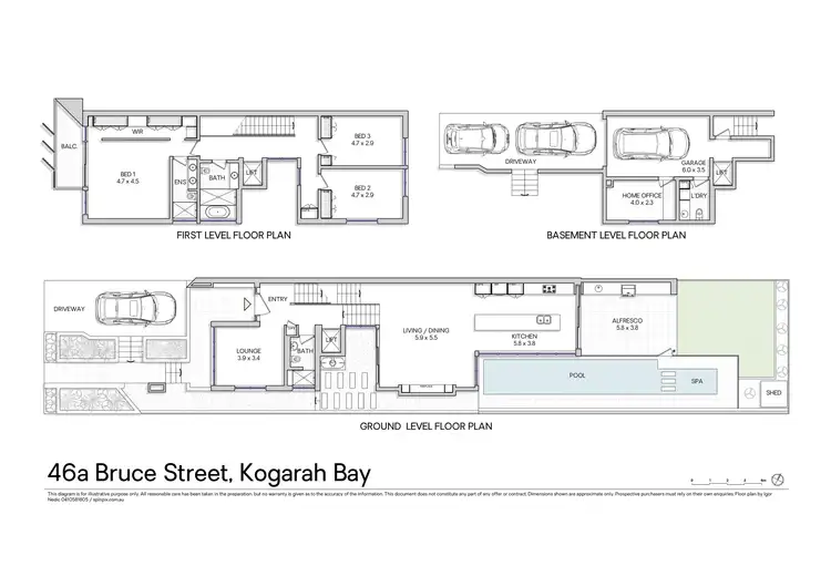 Floorplan of Homely semi-detached listing, 46a Bruce Street, Kogarah Bay NSW 2217