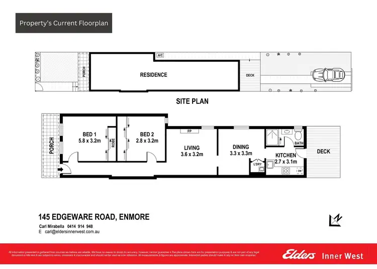 Floorplan of Homely semi-detached listing, 145 Edgeware Road, Enmore NSW 2042