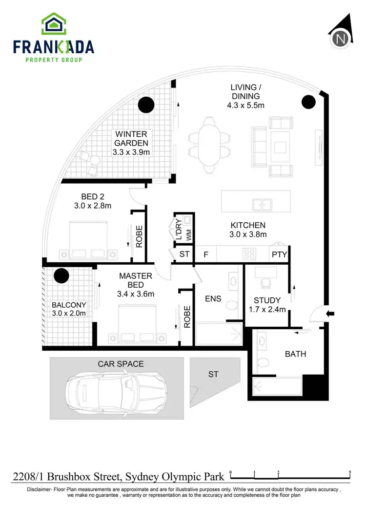 Floorplan of Homely apartment listing, 2208/1 Brushbox Street, Sydney Olympic Park NSW 2127