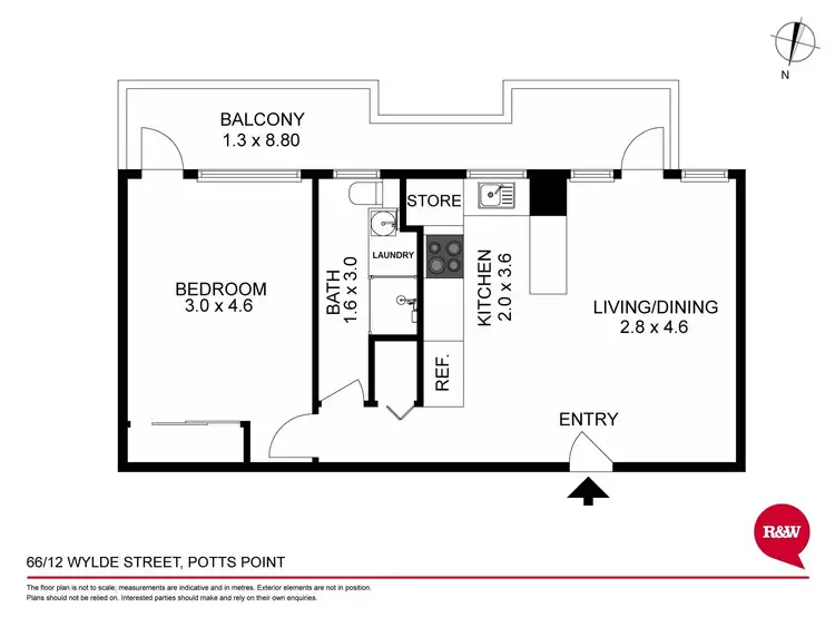 Floorplan of Homely unit listing, 66/12 Wylde Street, Potts Point NSW 2011