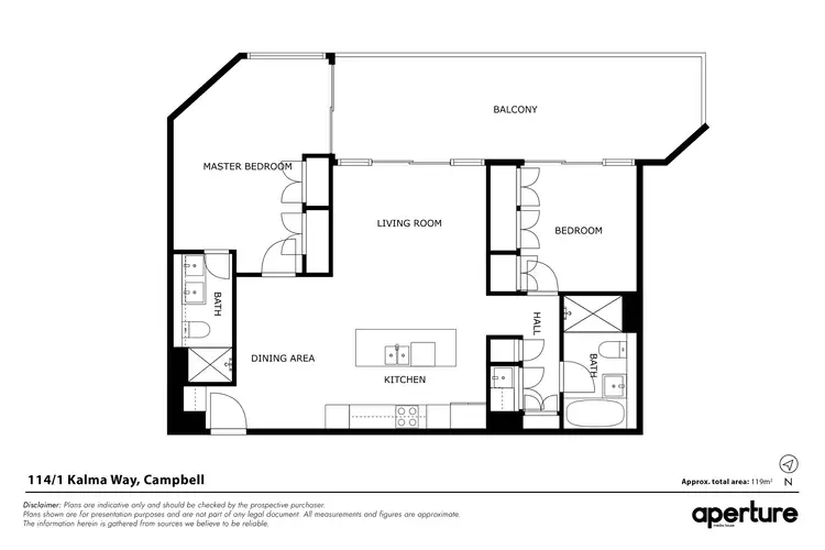 Floorplan of Homely apartment listing, 114/1 Kalma Way, Campbell ACT 2612