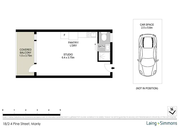 Floorplan of Homely studio listing, 18/2-4 Pine Street, Manly NSW 2095