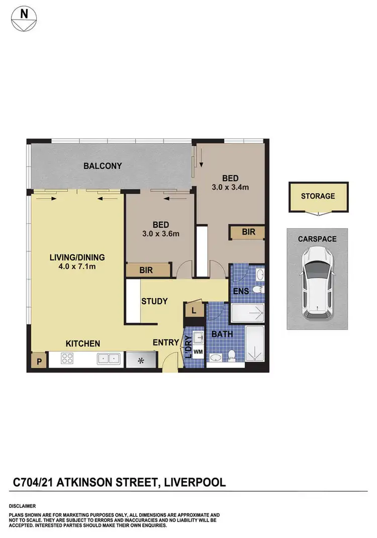 Floorplan of Homely unit listing, C704/21 Atkinson Street, Liverpool NSW 2170