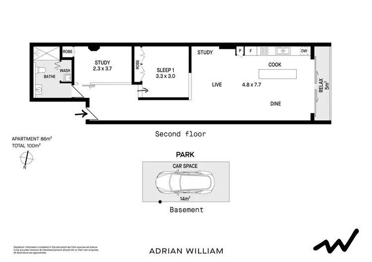 Floorplan of Homely apartment listing, 201/23 Corunna Road, Stanmore NSW 2048