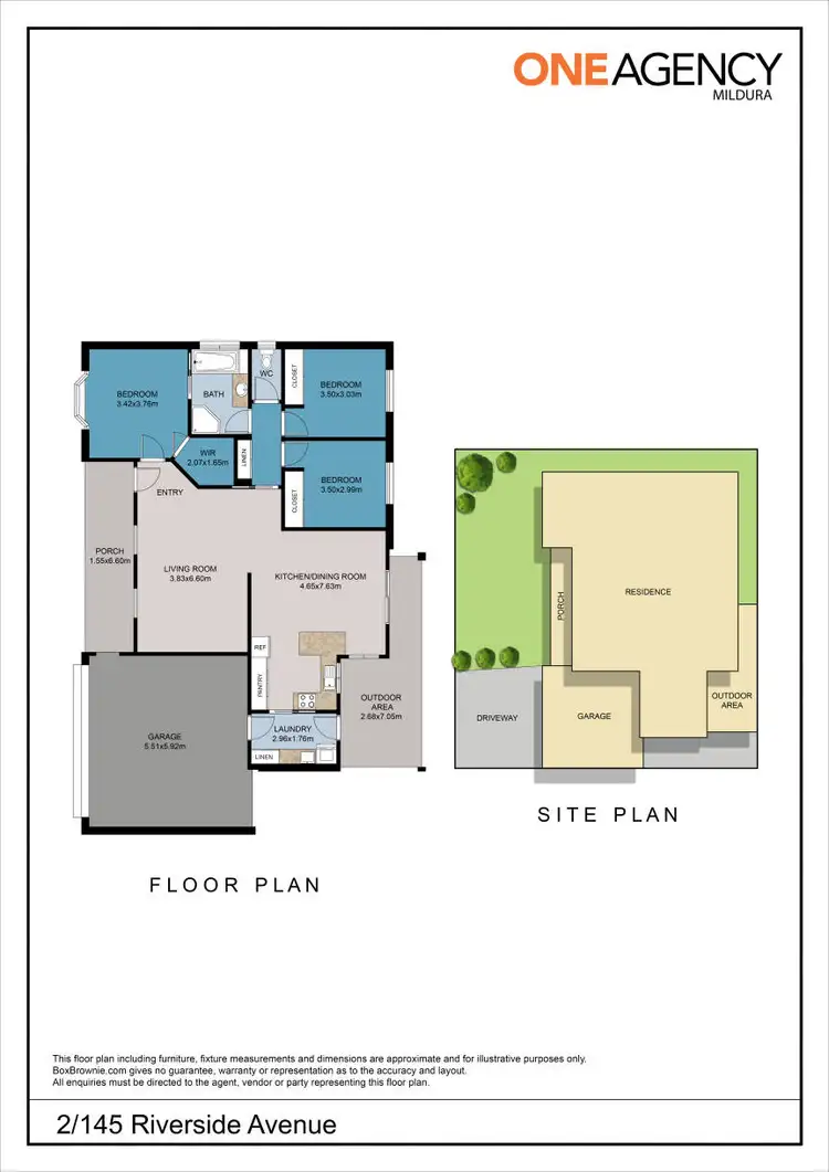 Floorplan of Homely townhouse listing, 2/145 Riverside Avenue, Mildura VIC 3500