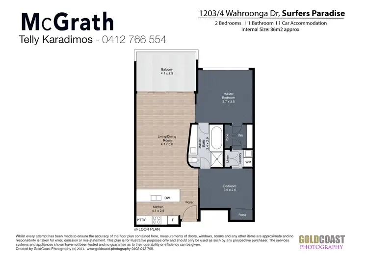Floorplan of Homely apartment listing, 1203/4 Wahroonga Place, Surfers Paradise QLD 4217