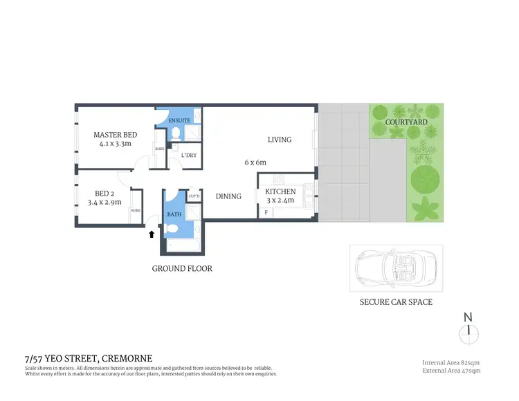 Floorplan of Homely apartment listing, 7/57 Yeo Street, Cremorne NSW 2090