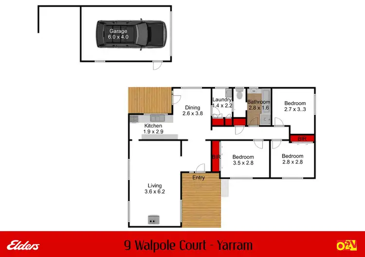 Floorplan of Homely house listing, 9 Walpole Court, Yarram VIC 3971