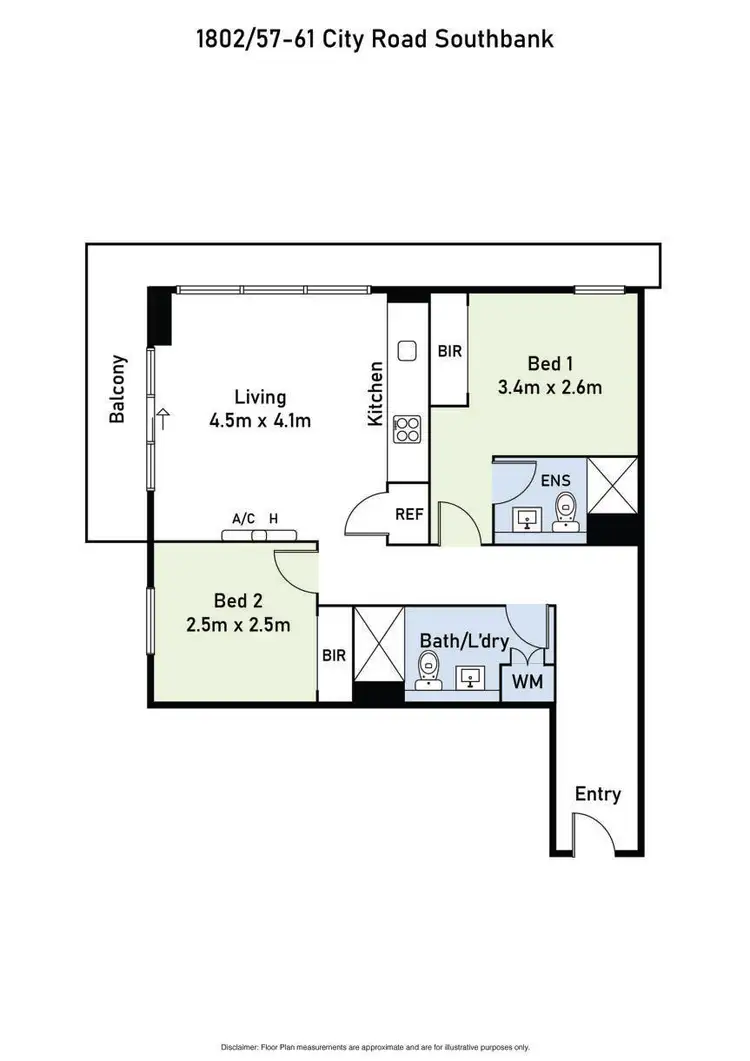Floorplan of Homely apartment listing, 1802/57-61 City Road, Southbank VIC 3006