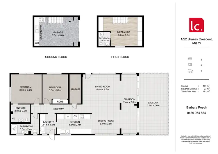 Floorplan of Homely unit listing, 1/22 Brakes Crescent, Miami QLD 4220