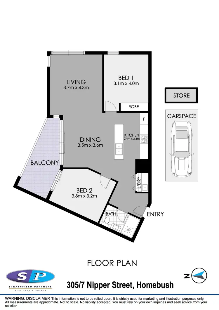 Floorplan of Homely apartment listing, 305/7 Nipper Street, Homebush NSW 2140