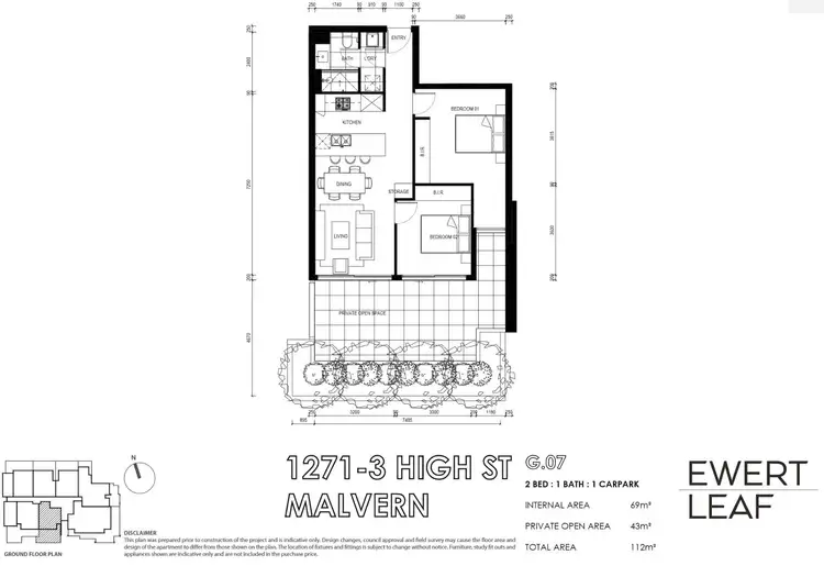 Floorplan of Homely apartment listing, G07/1273 High Street, Malvern VIC 3144