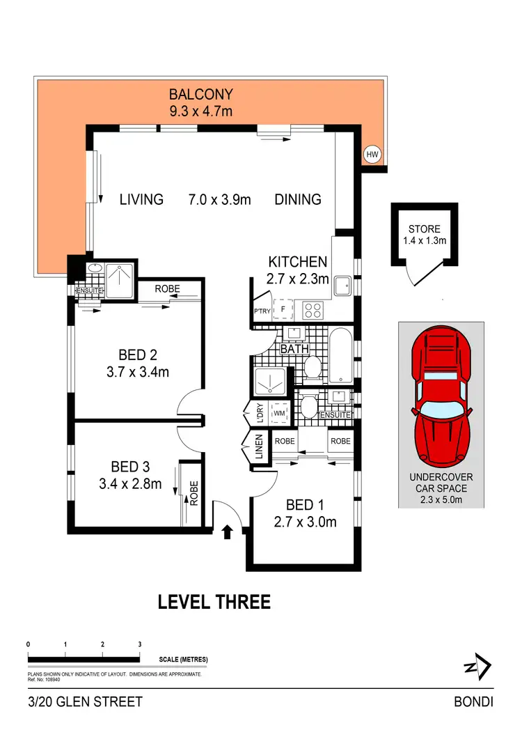 Floorplan of Homely apartment listing, 3/20 Glen Street, Bondi NSW 2026