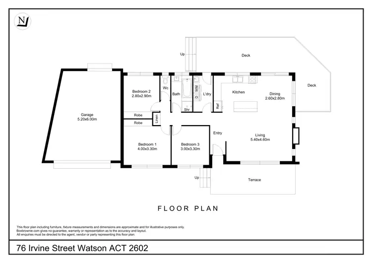 Floorplan of Homely house listing, 76 Irvine Street, Watson ACT 2602