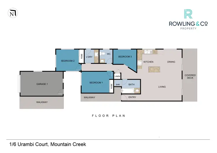 Floorplan of Homely townhouse listing, 1/6 Urambi Court, Mountain Creek QLD 4557