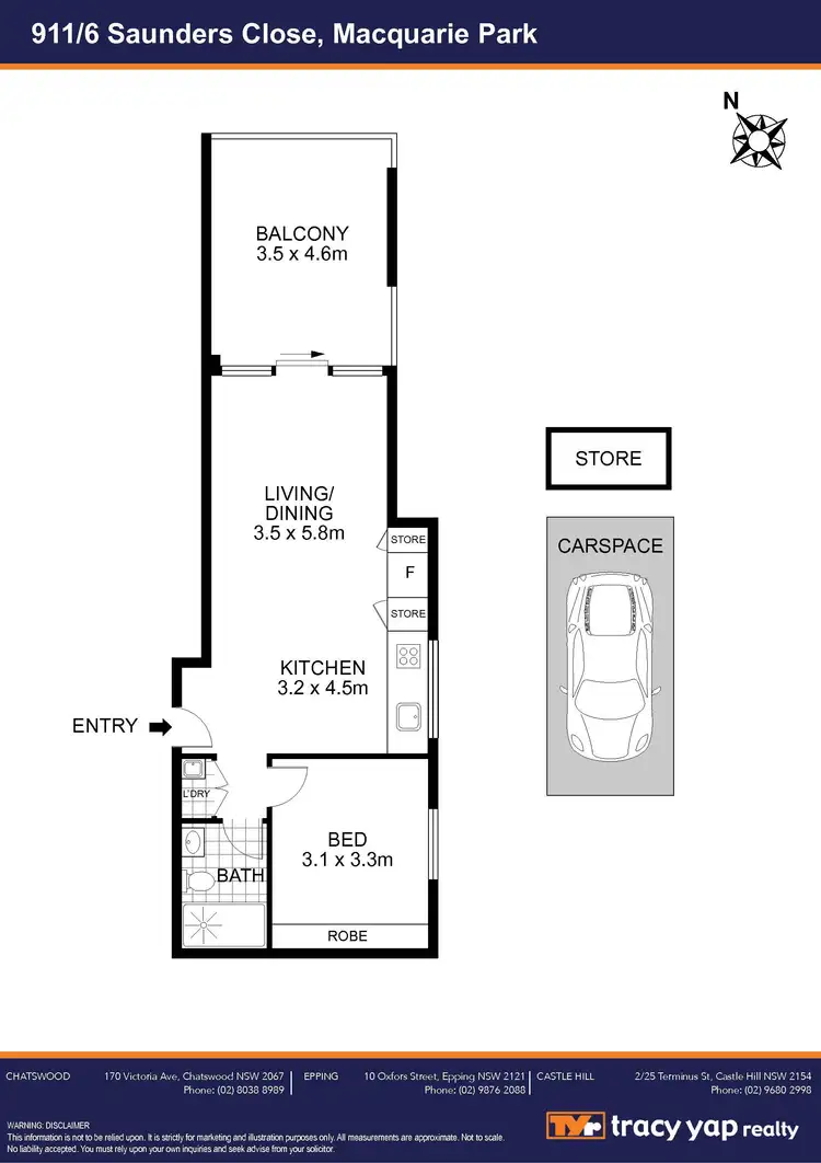 Floorplan of Homely apartment listing, 911/6 Saunders Close, Macquarie Park NSW 2113