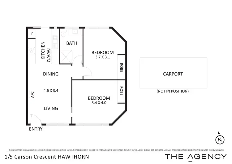 Floorplan of Homely unit listing, 1/5 Carson Crescent, Hawthorn VIC 3122