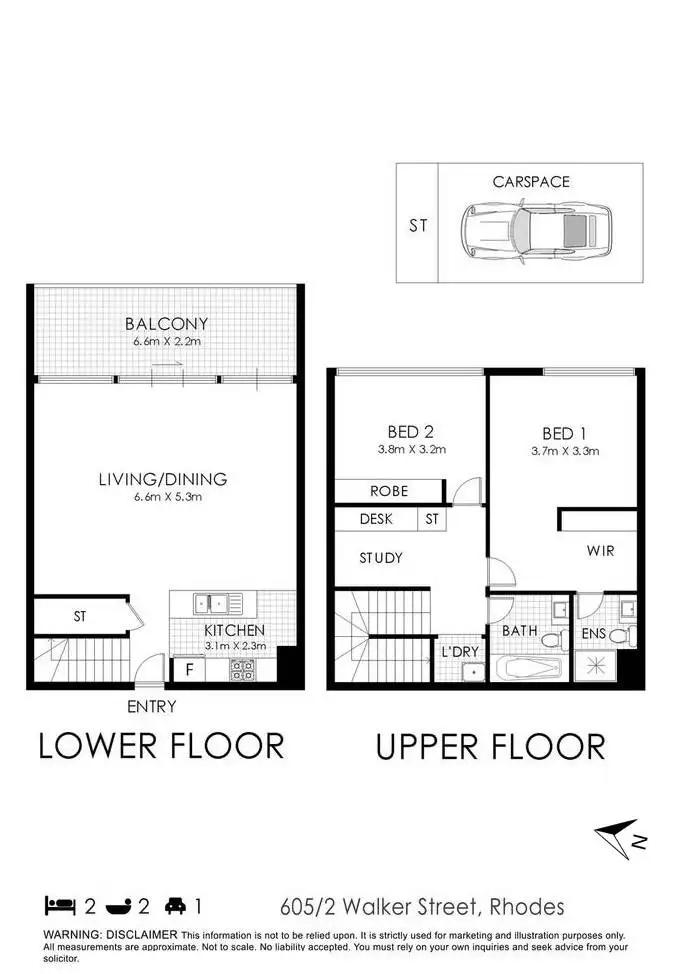 Floorplan of Homely apartment listing, 605/2 Walker Street, Rhodes NSW 2138