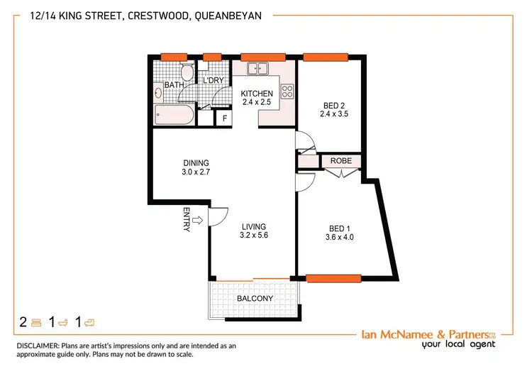 Floorplan of Homely unit listing, 12/14 King Street, Queanbeyan NSW 2620