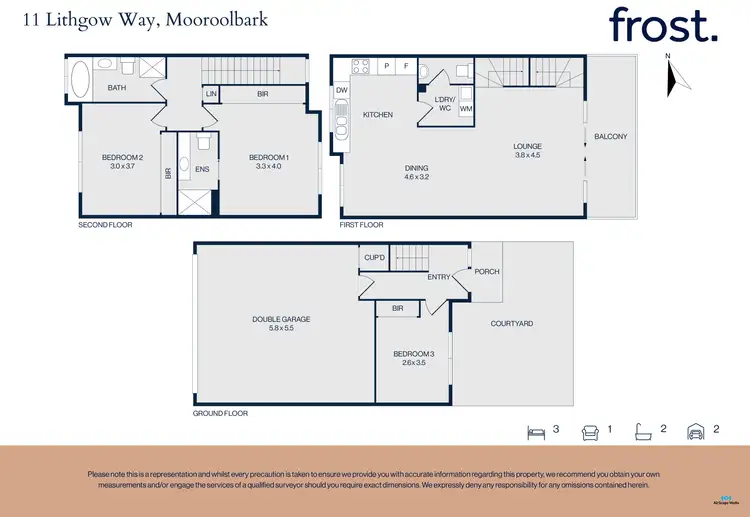Floorplan of Homely townhouse listing, 11 Lithgow Way, Mooroolbark VIC 3138