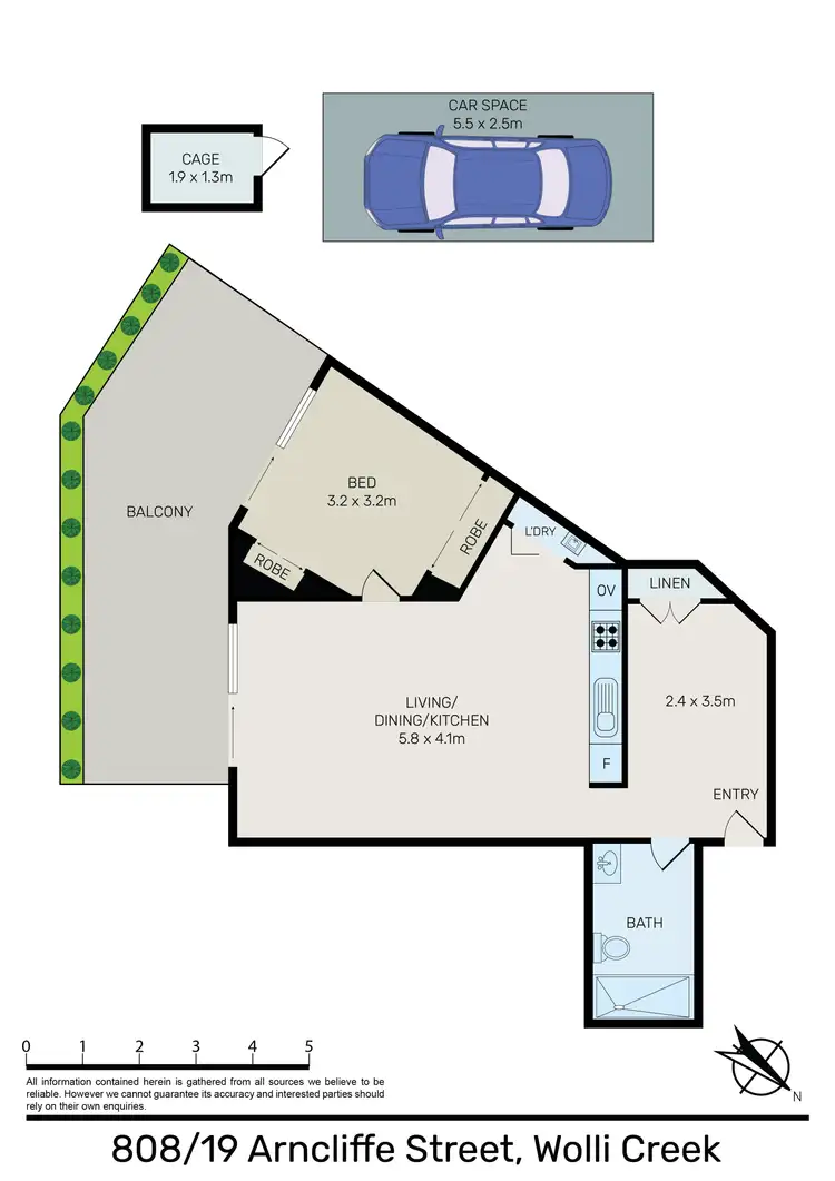 Floorplan of Homely unit listing, 808/19 Arncliffe Street, Wolli Creek NSW 2205