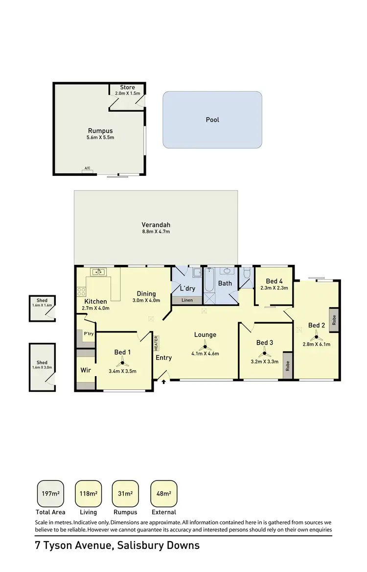 Floorplan of Homely house listing, 7 Tyson Avenue, Salisbury Downs SA 5108