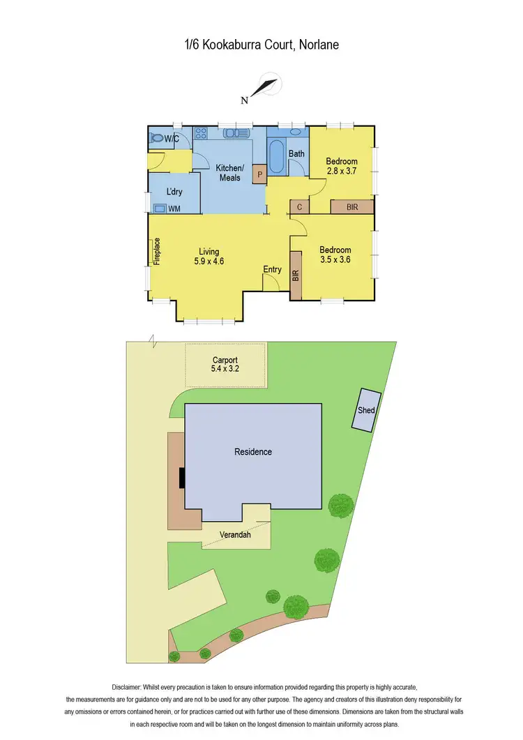 Floorplan of Homely unit listing, 1/6 Kookaburra Court, Norlane VIC 3214
