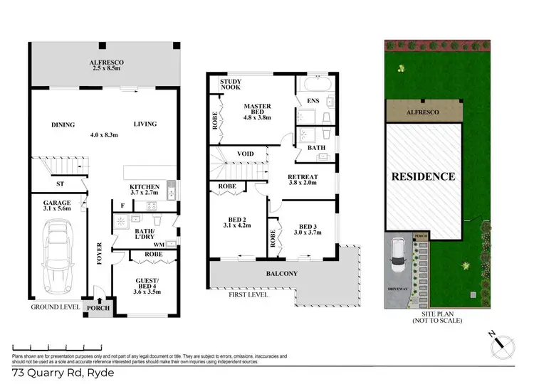 Floorplan of Homely semi-detached listing, 73 Quarry Road, Ryde NSW 2112