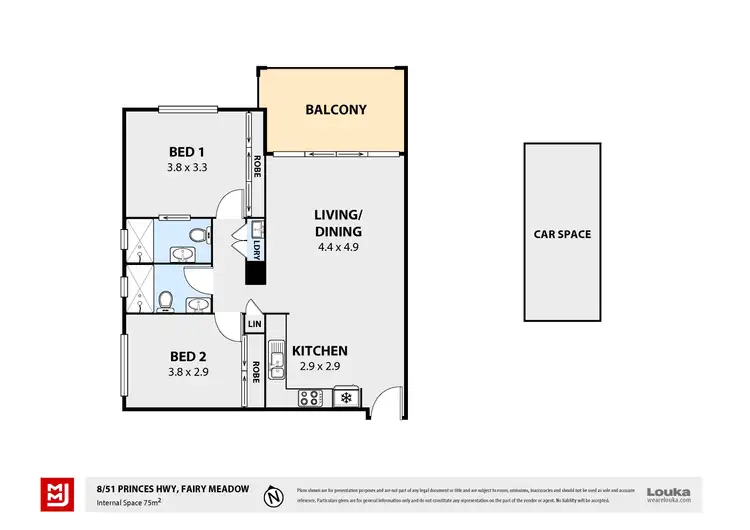 Floorplan of Homely apartment listing, 8/51-59 Princes Highway, Fairy Meadow NSW 2519