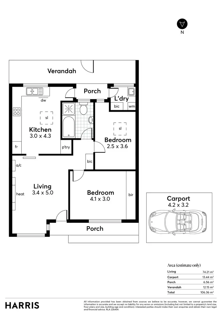 Floorplan of Homely unit listing, 1/376 Portrush Road, Tusmore SA 5065