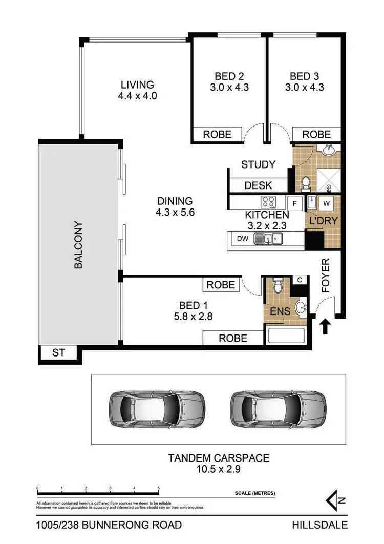 Floorplan of Homely apartment listing, 1005/238-262 Bunnerong Road, Hillsdale NSW 2036