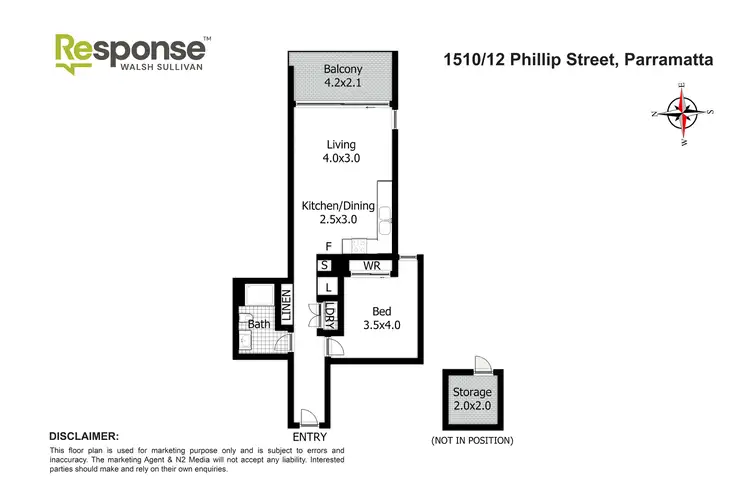 Floorplan of Homely unit listing, 1510/12 Phillip Street, Parramatta NSW 2150