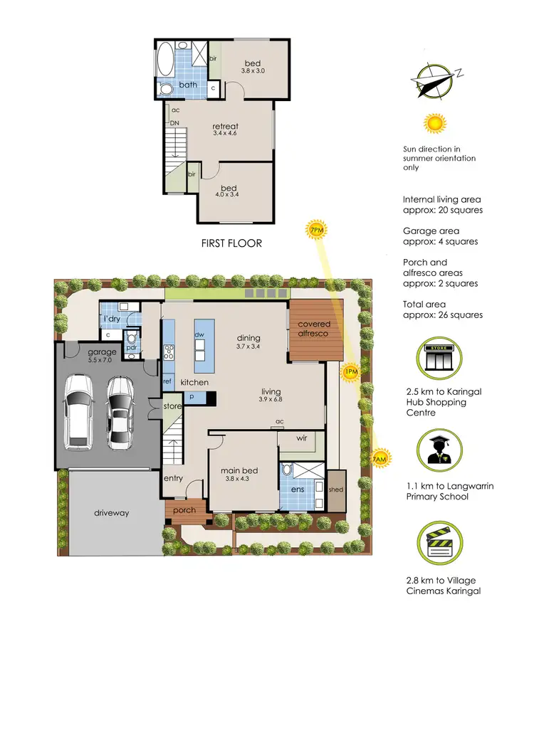 Floorplan of Homely house listing, 3 Korina Court, Langwarrin VIC 3910