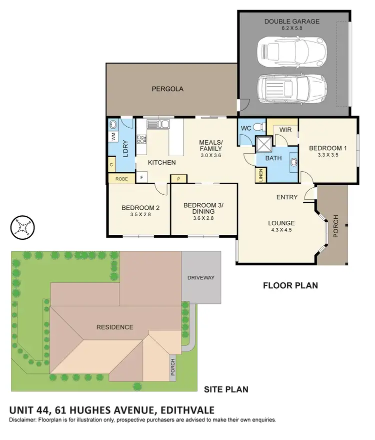 Floorplan of Homely unit listing, 44/61 Hughes Avenue, Edithvale VIC 3196