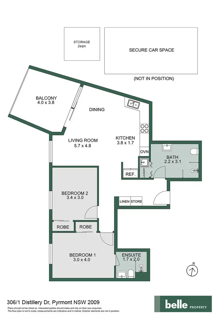 Floorplan of Homely apartment listing, 306/1 Distillery Drive, Pyrmont NSW 2009