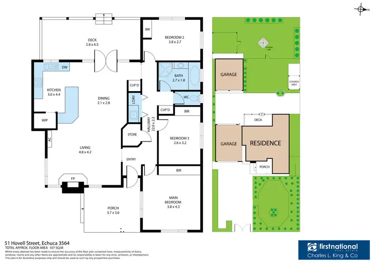 Floorplan of Homely house listing, 51 Hovell Street, Echuca VIC 3564