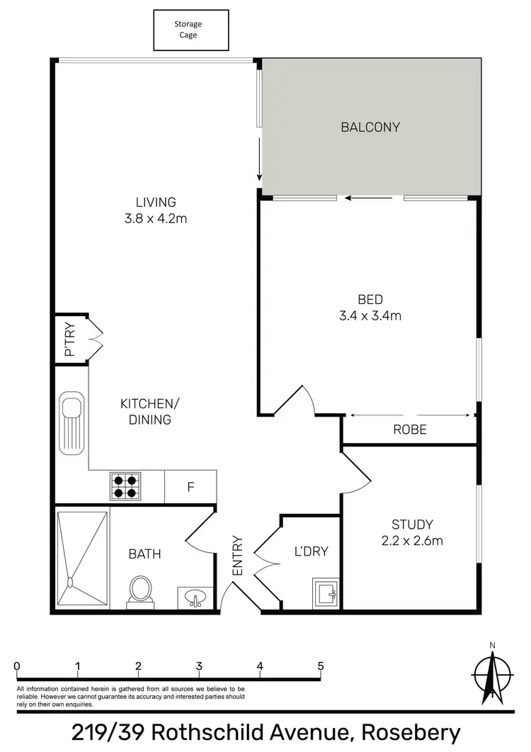 Floorplan of Homely apartment listing, 219/39 Rothschild Avenue, Rosebery NSW 2018