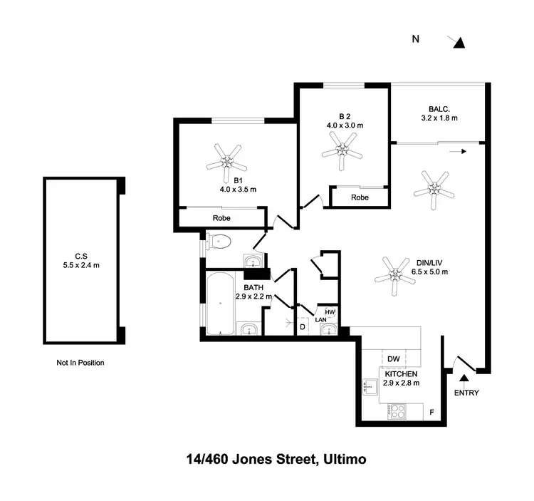 Floorplan of Homely apartment listing, 14/460-482 Jones Street, Ultimo NSW 2007