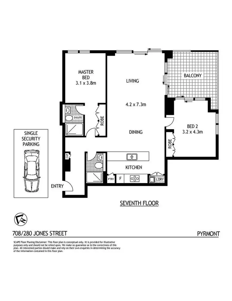 Floorplan of Homely apartment listing, 708/280 Jones Street, Pyrmont NSW 2009