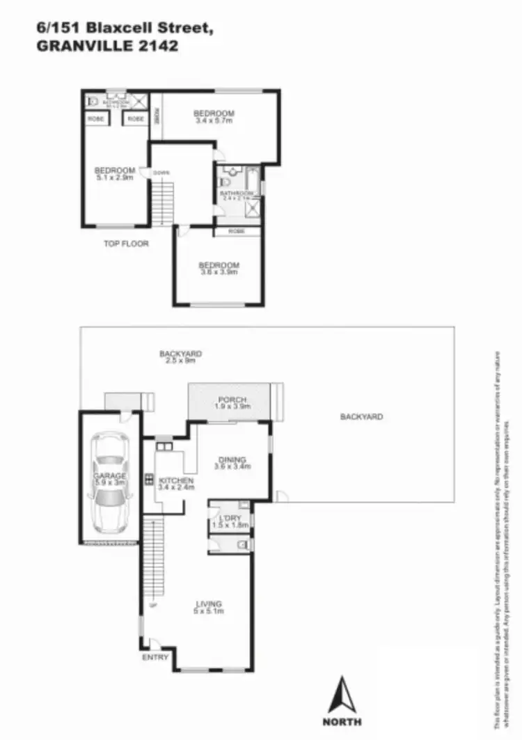 Floorplan of Homely townhouse listing, 6/151 Blaxcell Street, Granville NSW 2142