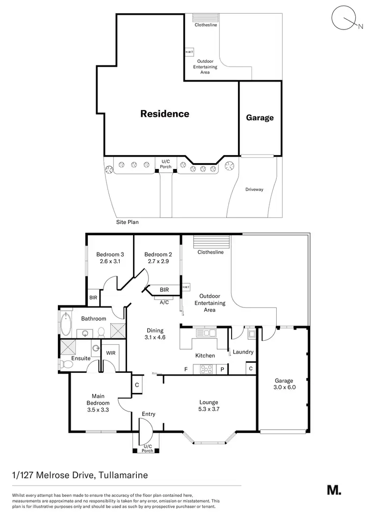 Floorplan of Homely villa listing, 1/127 Melrose Drive, Tullamarine VIC 3043
