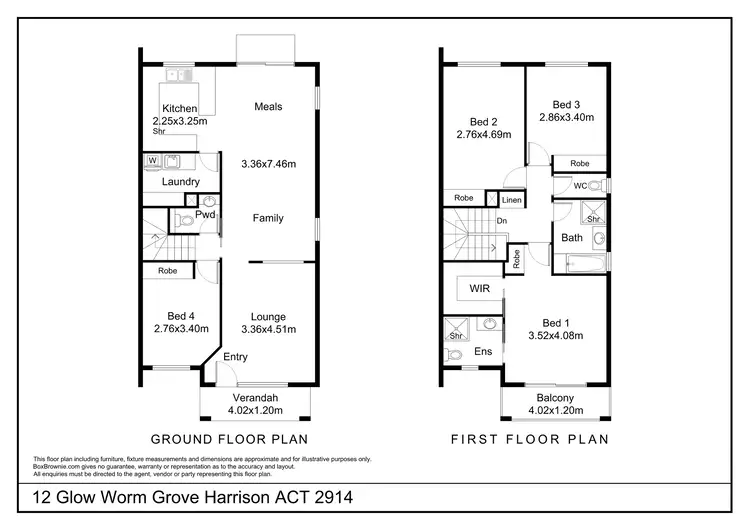 Floorplan of Homely townhouse listing, 12 Glow Worm Grove, Harrison ACT 2914