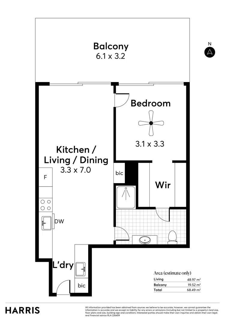 Floorplan of Homely apartment listing, 102/69-71 Melbourne Street, North Adelaide SA 5006