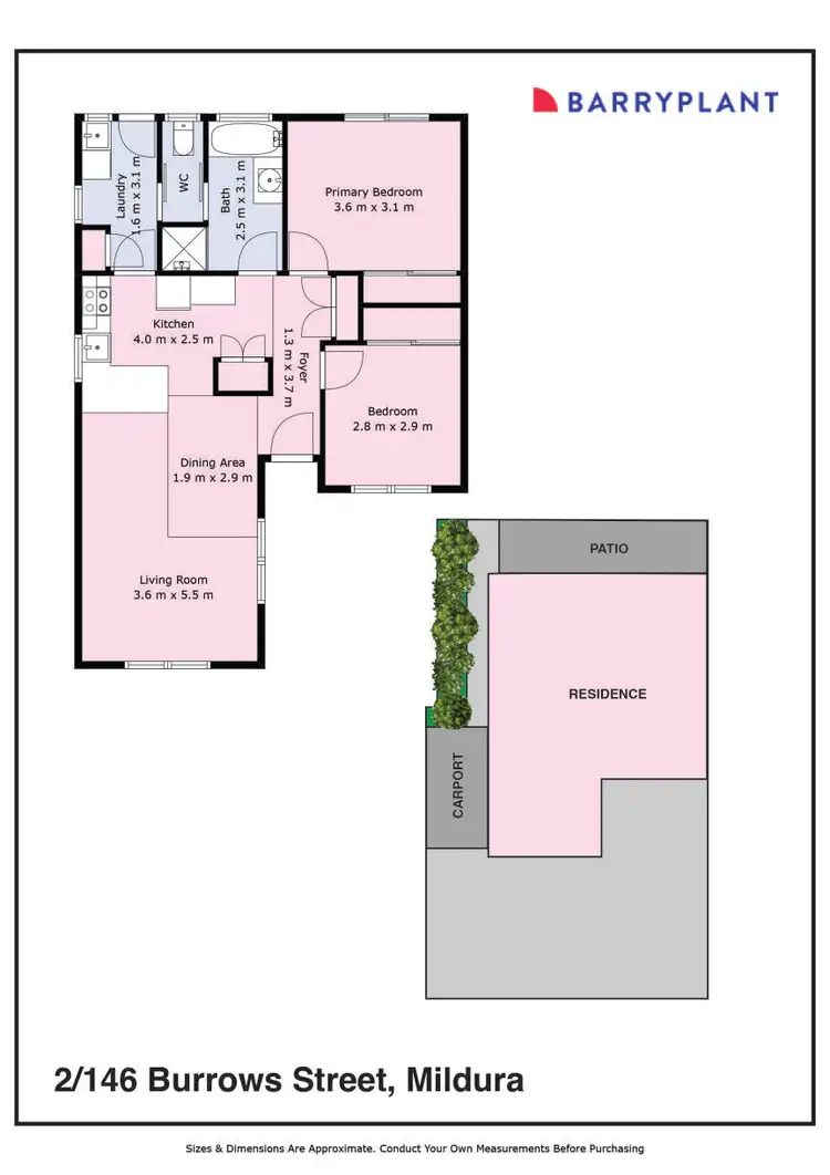 Floorplan of Homely unit listing, 2/146 Burrows Street, Mildura VIC 3500