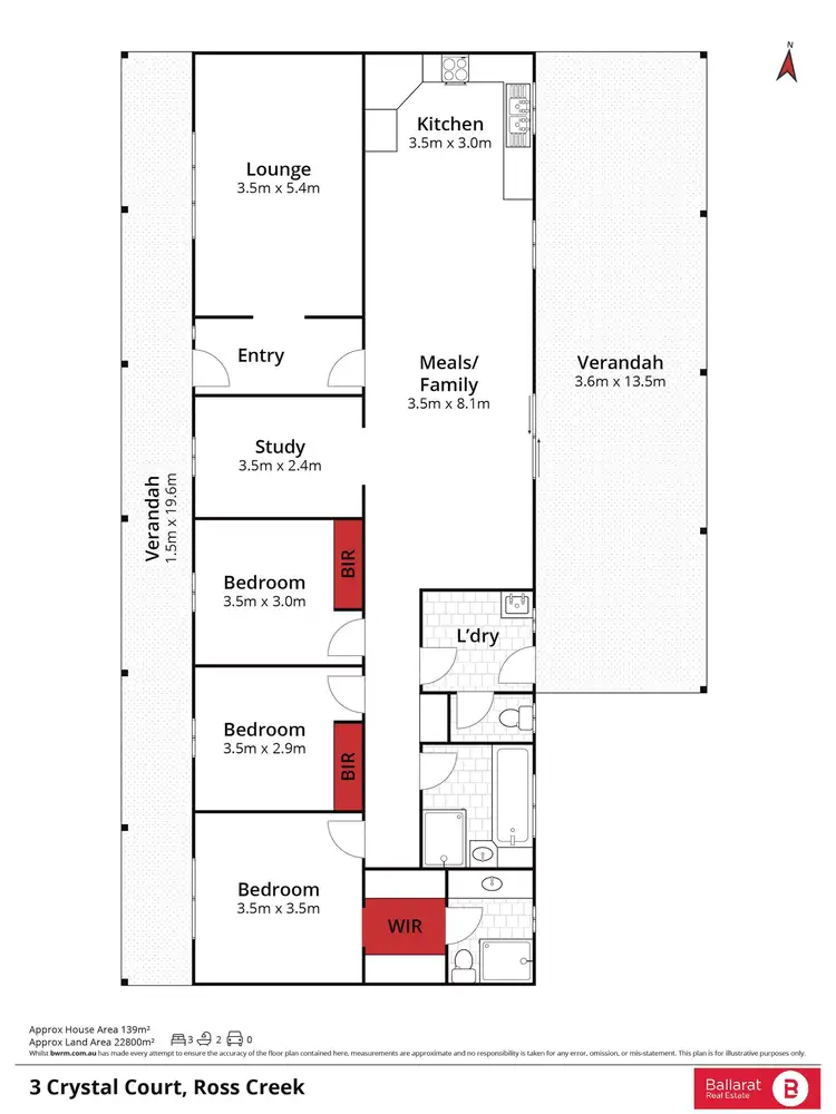 Floorplan of Homely house listing, 3 Crystal Court, Ross Creek VIC 3351